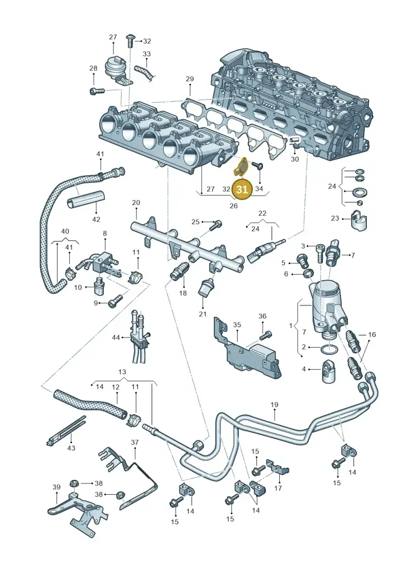 07L907386B — Audi RSQ3 qu. 2.5 (2013-2018) diagram 676133340, position 31