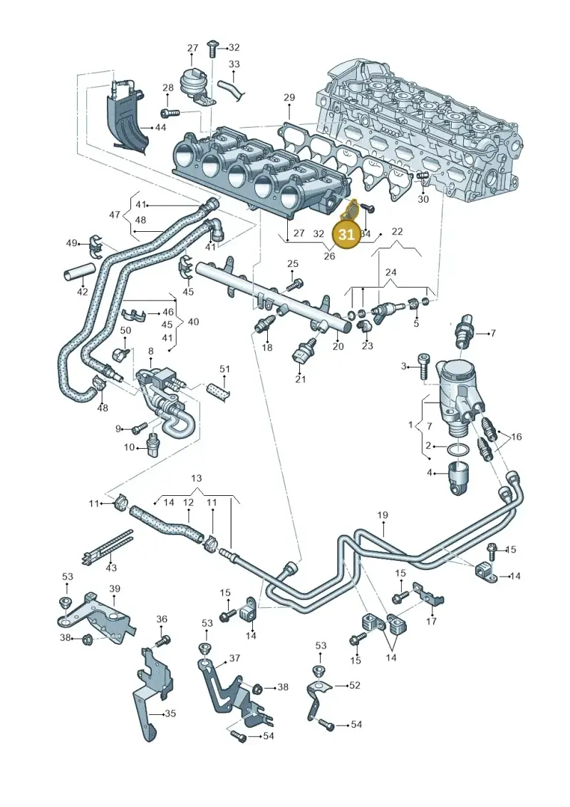 07L907386B — Audi RS3 Sportback (2015-2016) diagram 858133340, position 31
