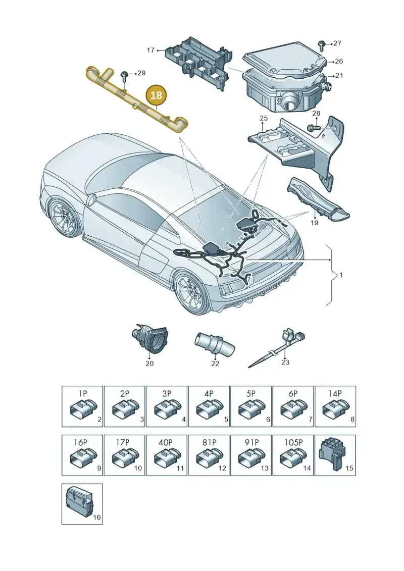 07L971821B — Audi R8 Spyder (2015-2024) diagram 872971550, position 18