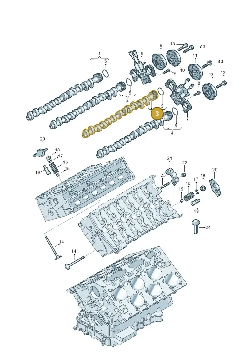 07P109101H — Audi A8L qu. 3.0 TDI (2013-2018) diagram 696109250, position 3