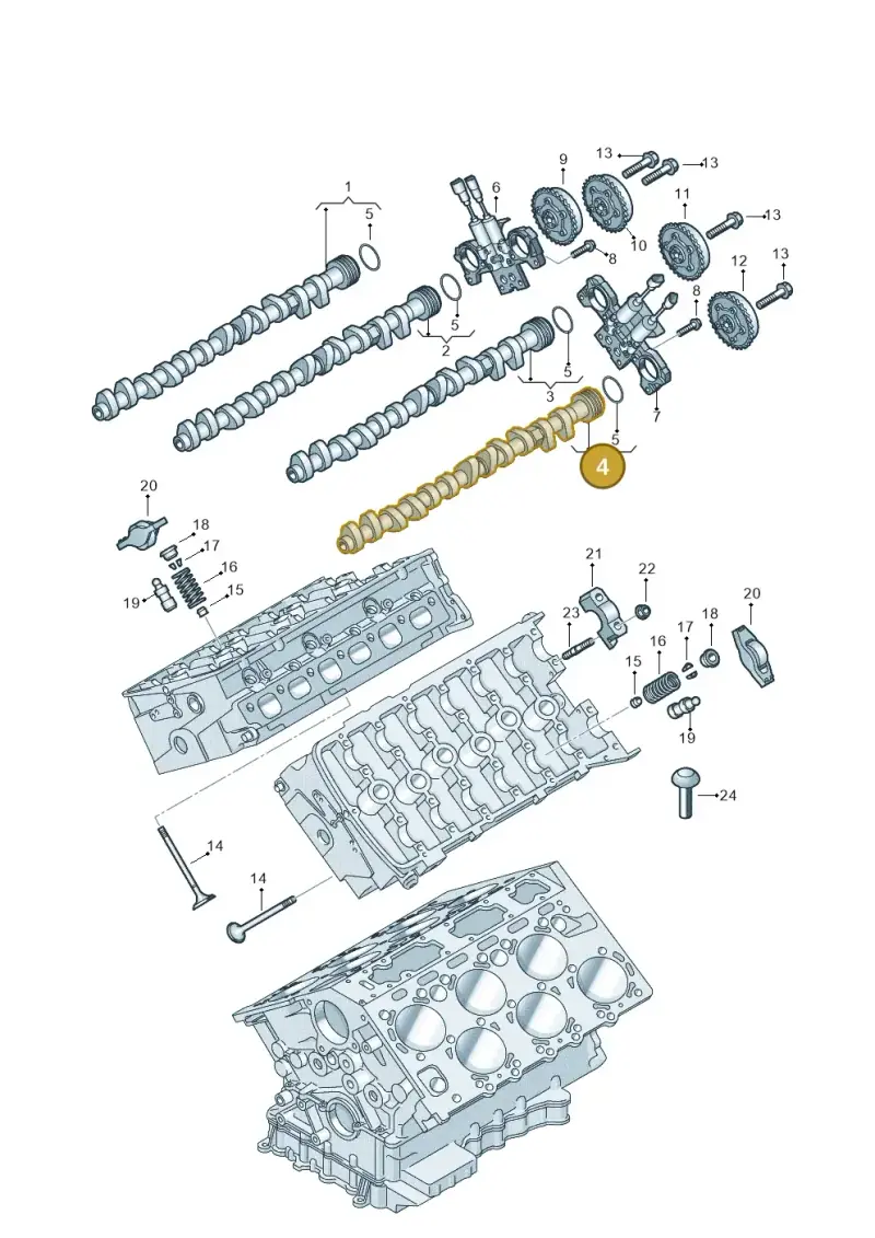 07P109103H — Audi A8L qu. 3.0 TDI (2013-2018) diagram 696109250, position 4