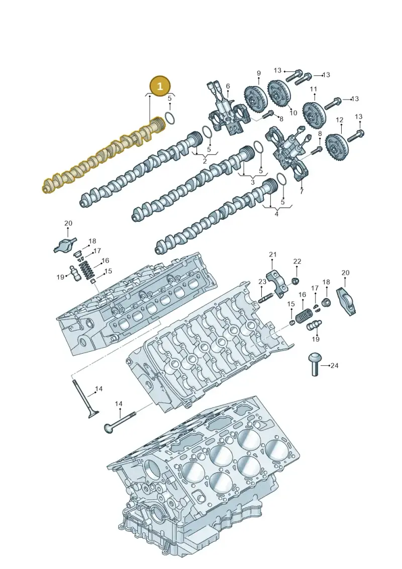 07P109104H — Audi A8L qu. 3.0 TDI (2013-2018) diagram 696109250, position 1