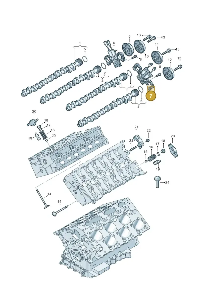 07P109204C — Audi A8L qu. 3.0 TDI (2013-2018) diagram 696109250, position 7