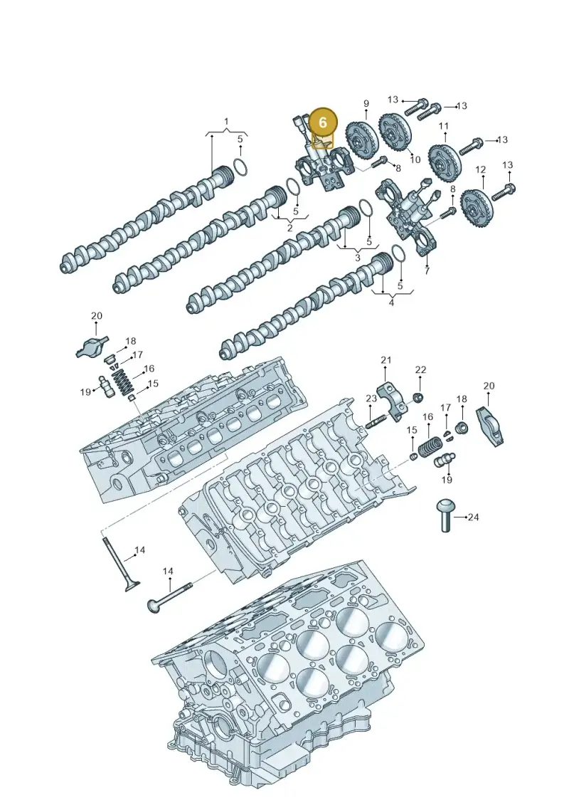 07P109210C — Audi A8L qu. 3.0 TDI (2013-2018) diagram 696109250, position 6