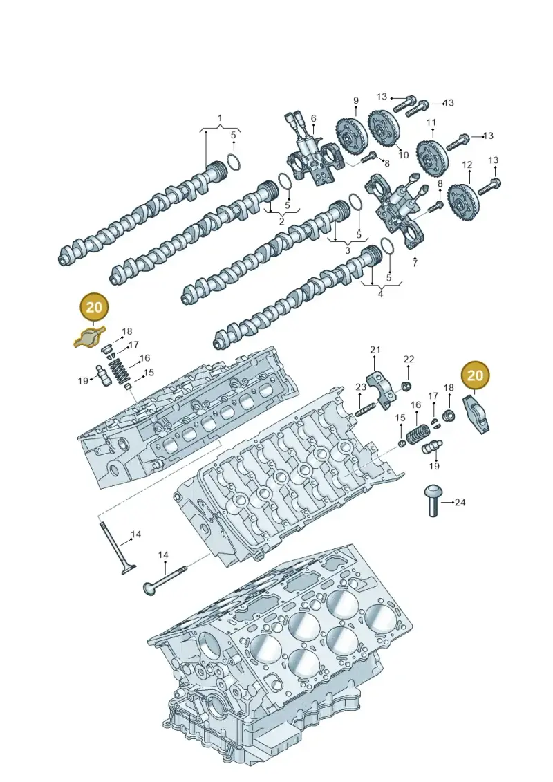07P109417A — Audi A8L qu. 3.0 TDI (2013-2018) diagram 696109250, position 20