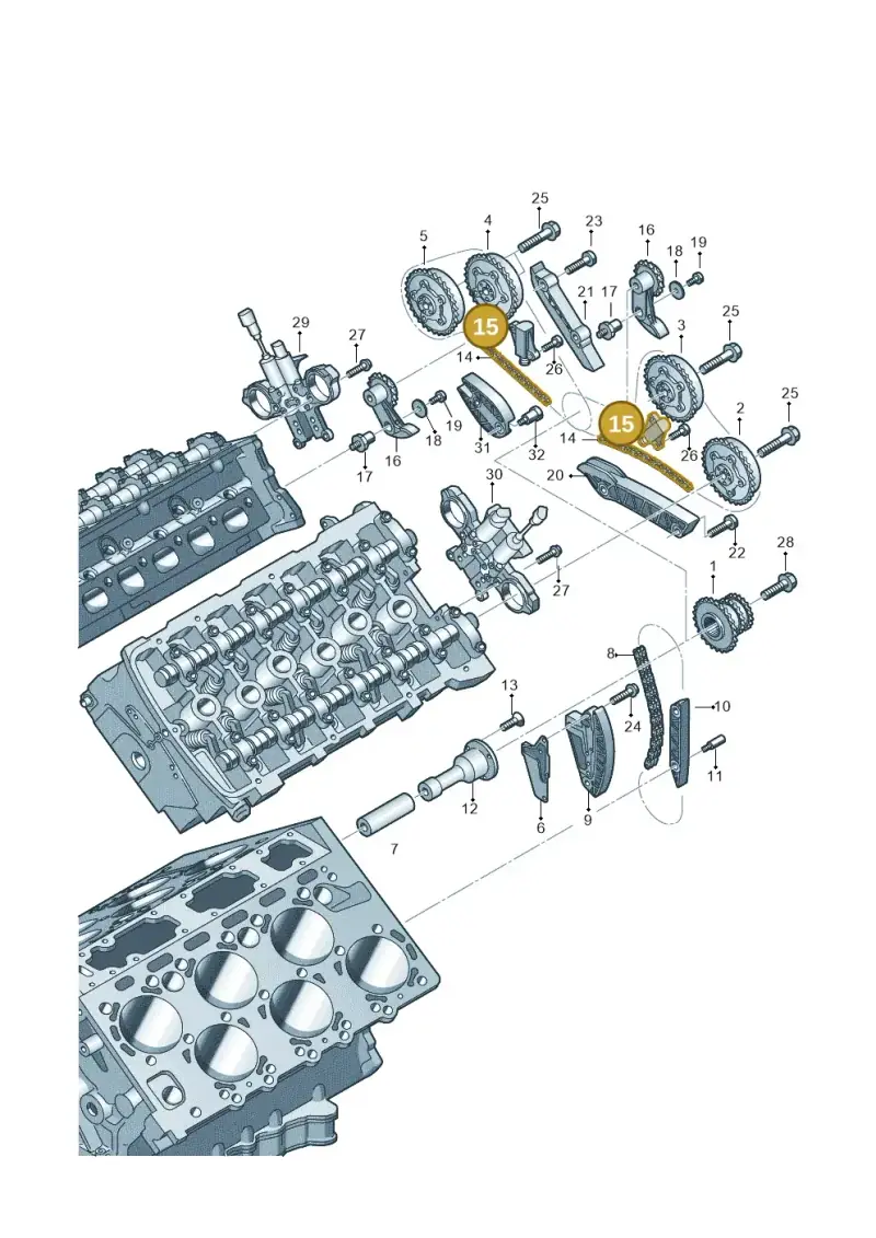 07P109507B — Audi A8L qu. 3.0 TDI (2013-2018) diagram 696109450, position 15