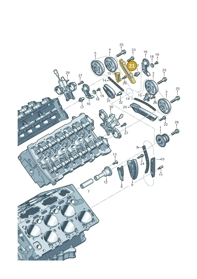 07P109514B — Audi A8L qu. 3.0 TDI (2009-2014) diagram 696109450, position 21