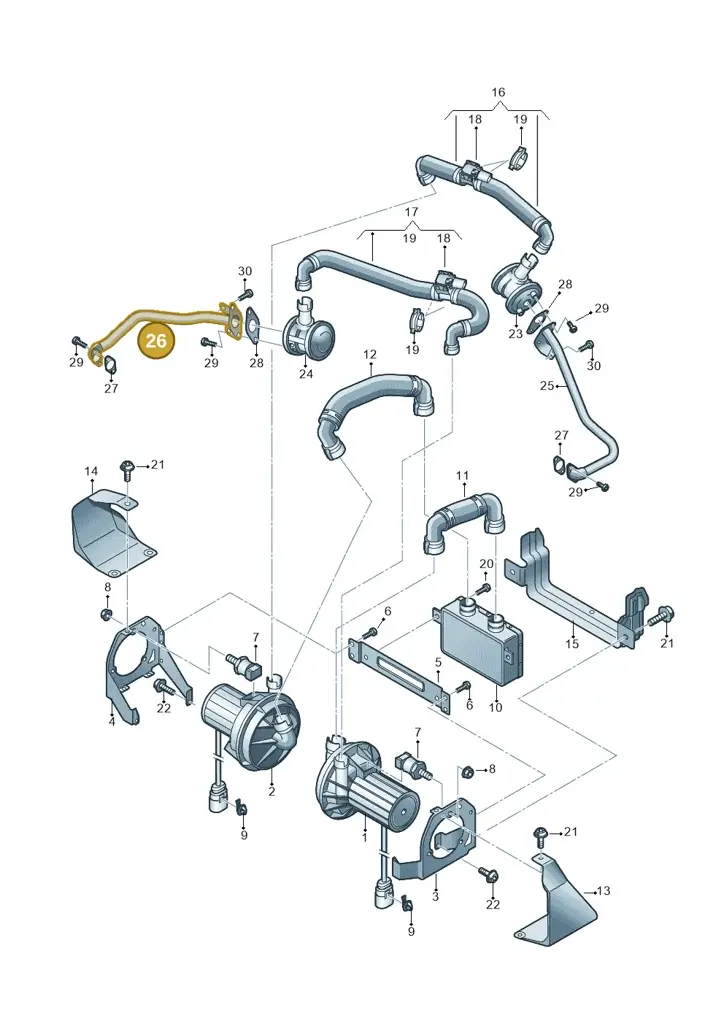 07P131581D — Audi A8L qu. 3.0 TDI (2013-2018) diagram 696131350, position 26