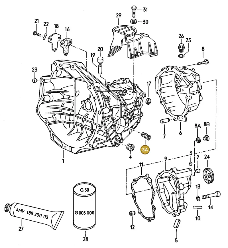084301115 — Audi 100/Wagon (1989-1990) diagram 079055000, position 3A