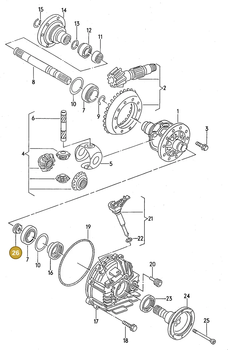 087409373 — Audi 90 (1993-1995) diagram 118409500, position 26