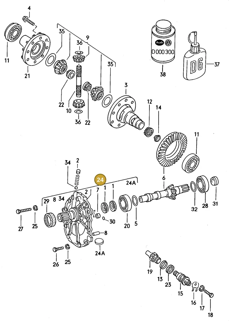 087409524C — Audi 5000 S/Wagon (1986-1988) diagram 005069000, position 24