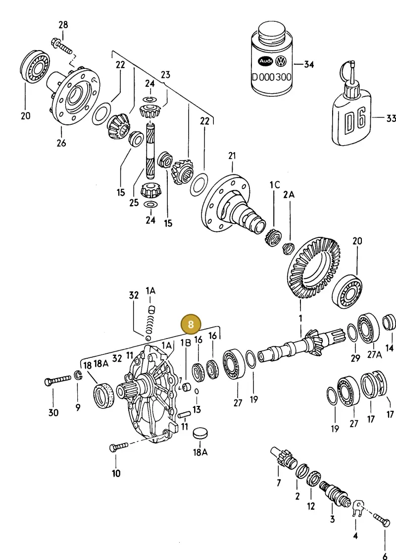 087409524C — Audi 4000 S (1984-1987) diagram 052052100, position 8