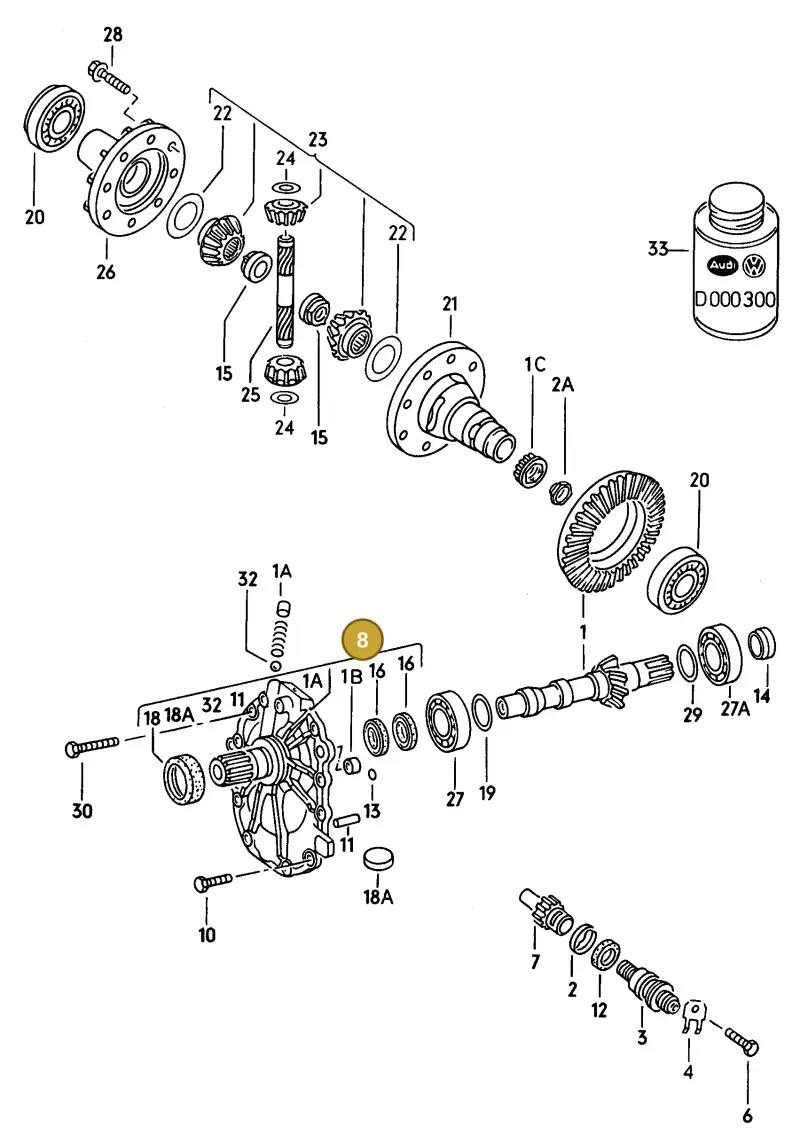 087409524C — Audi 100/Wagon (1989-1990) diagram 079069100, position 8