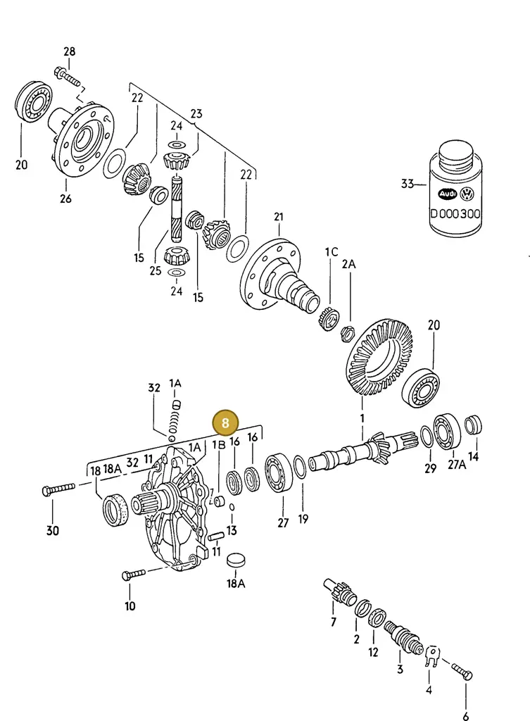 087409524C — Audi 80/90 (1989-1991) diagram 071052100, position 8