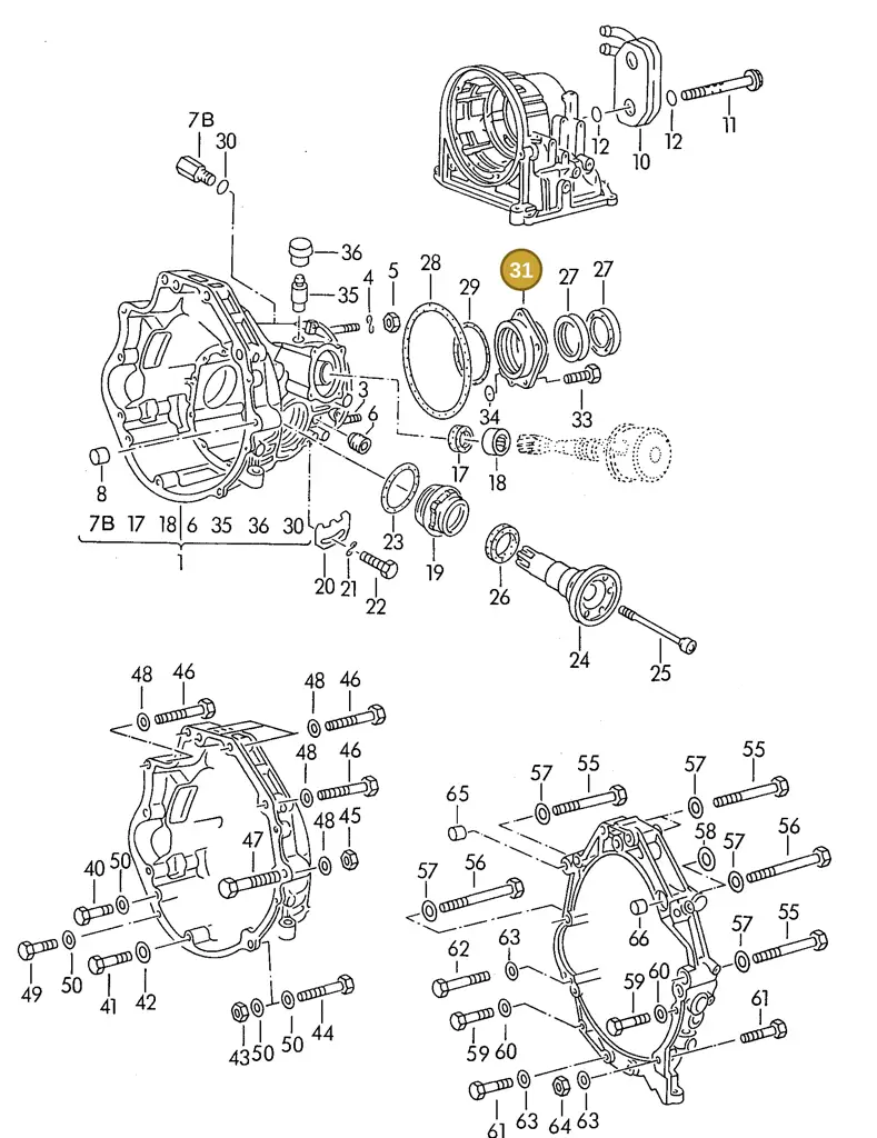 087409623A — Audi 80/90 (1989-1991) diagram 111053100, position 31