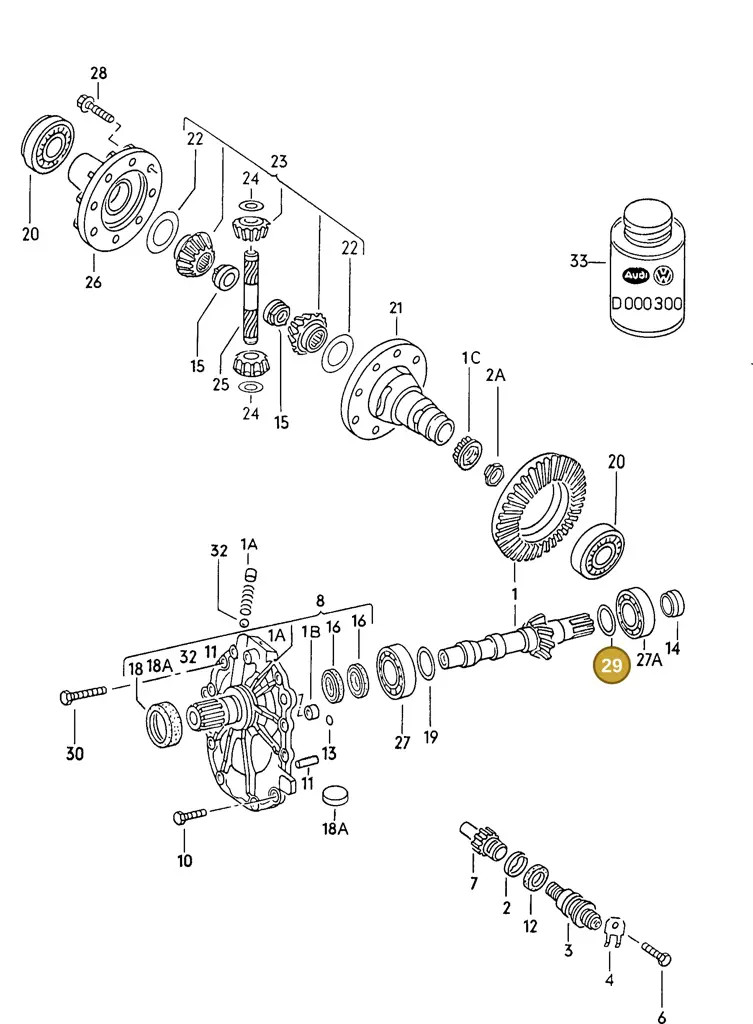 087409641AC — Audi 80/90 (1989-1991) diagram 071052100, position 29