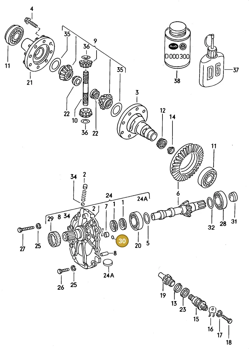 089409637A — Audi 5000 S/Wagon (1986-1988) diagram 005069000, position 30