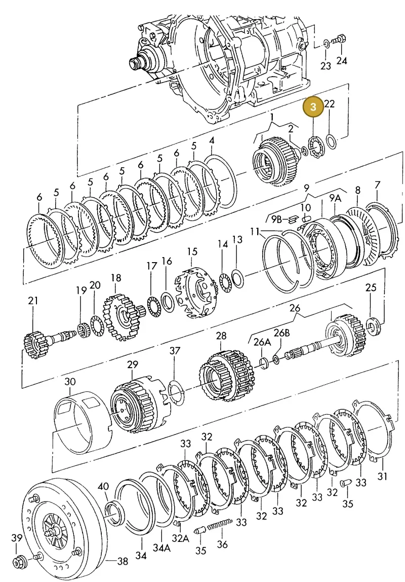 095323743A — Audi A6/Avant (1997-2001) diagram 186323500, position 3