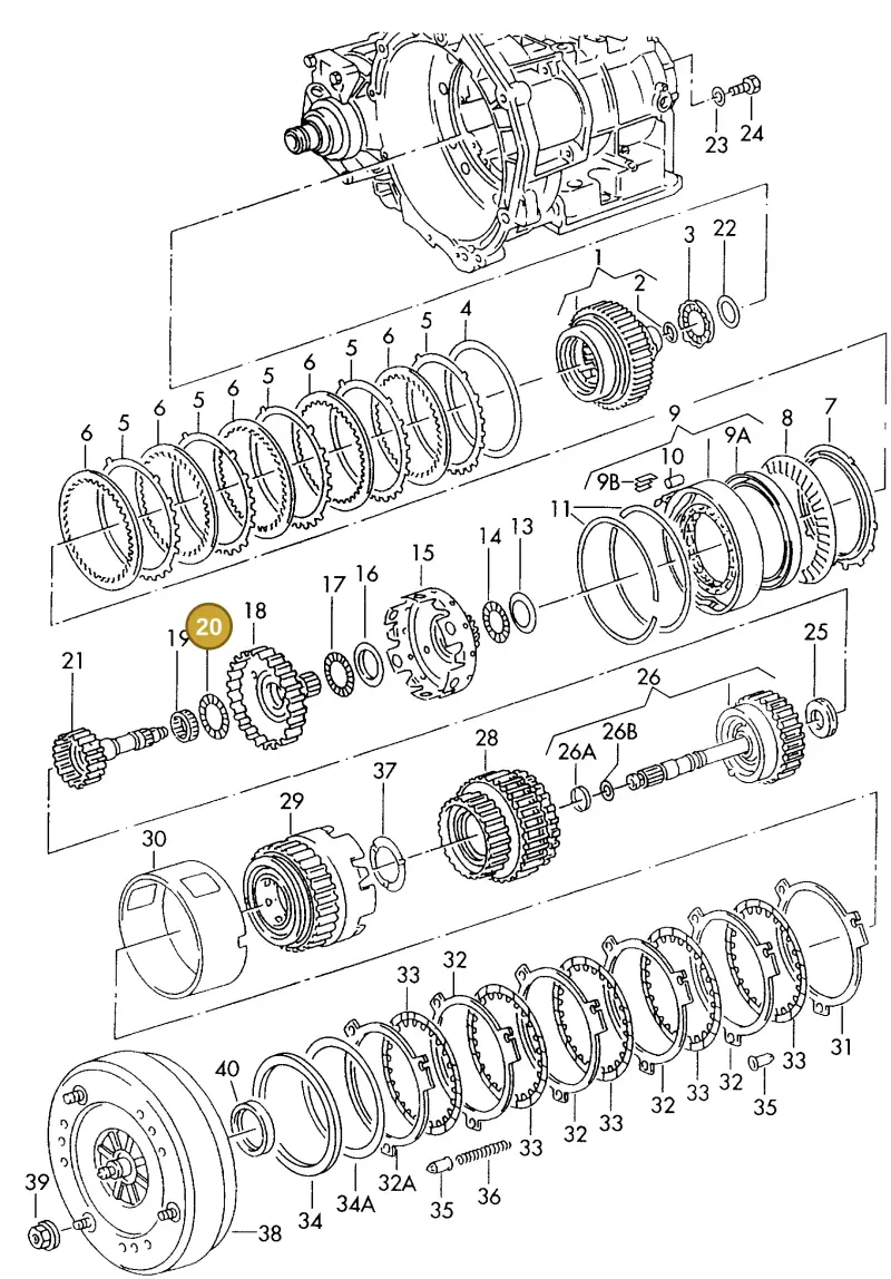 095323909 — Audi A6/Avant (1997-2001) diagram 186323500, position 20