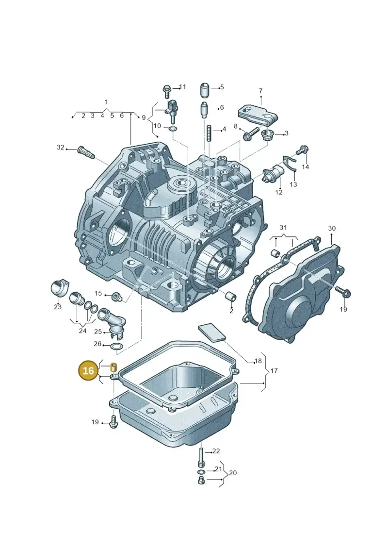 096321370 — Audi A3/S3/QUATTRO (1996-2000) diagram 201321500, position 16