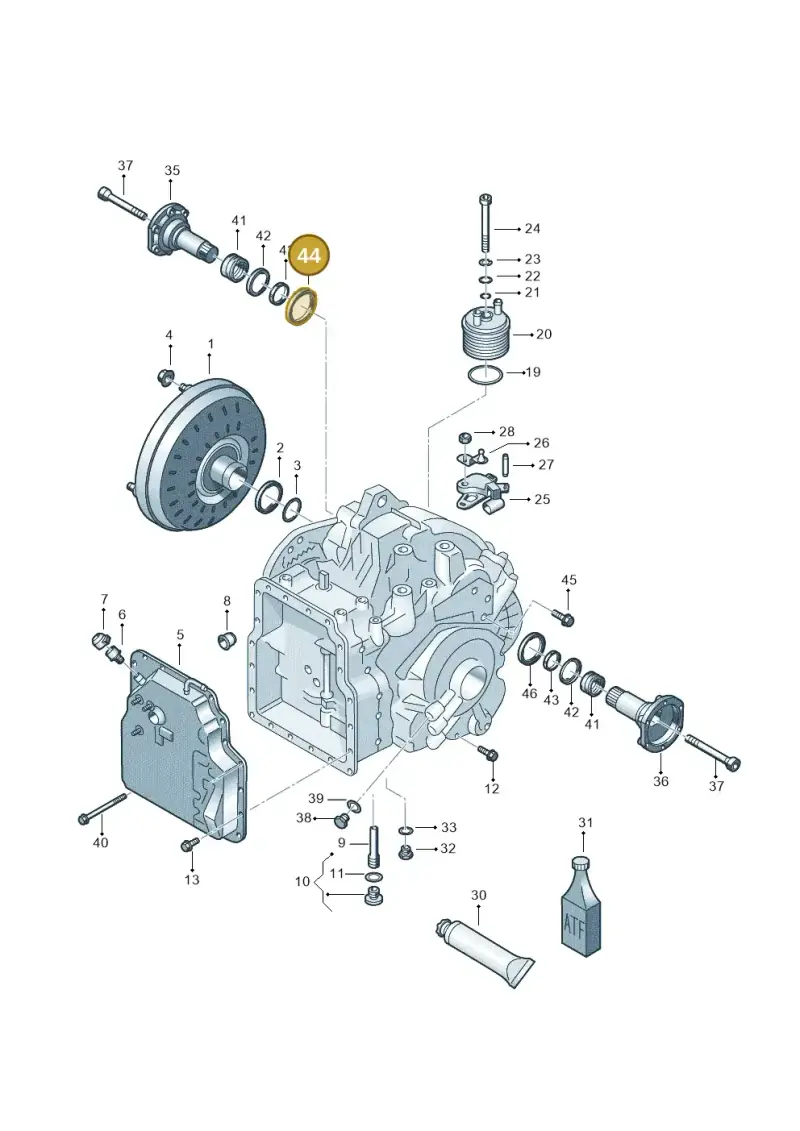 09A409399 — Audi A3/S3/QUATTRO (2000-2003) diagram 203321650, position 44