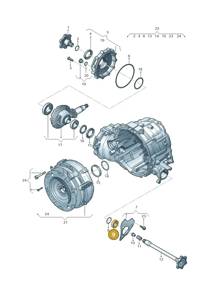 09E409144 — Audi A8L qu. 3.0 TDI (2013-2018) diagram 696409700, position 9
