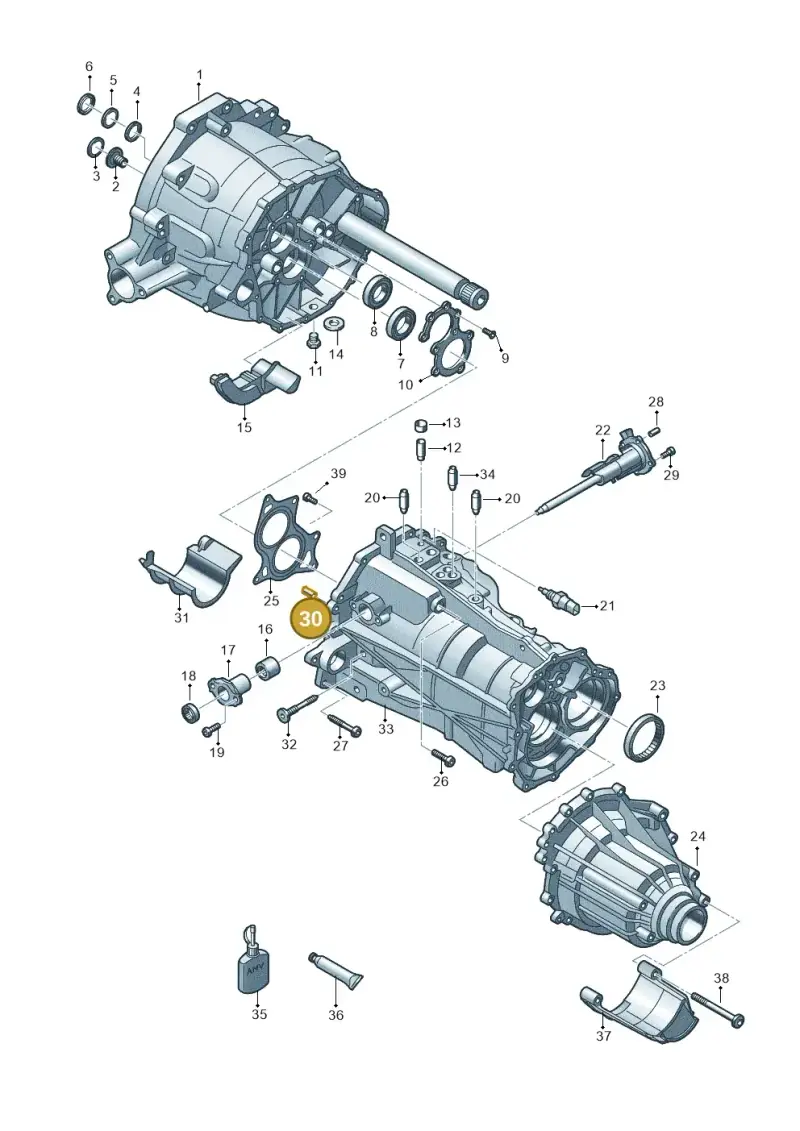0A2301113 — Audi A5 Sportback (2011-2017) diagram 636301750, position 30