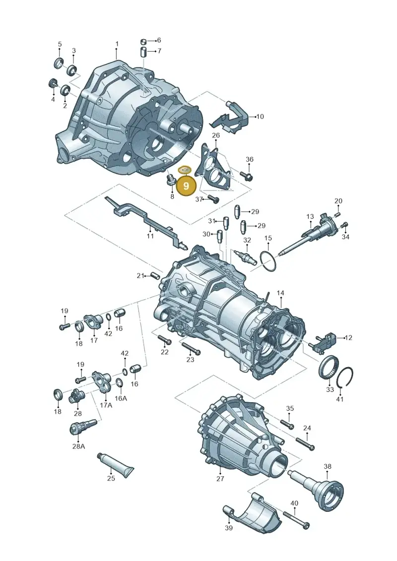 0A2301143 — Audi A4 Av. Allroad (2008-2016) diagram 647301760, position 9