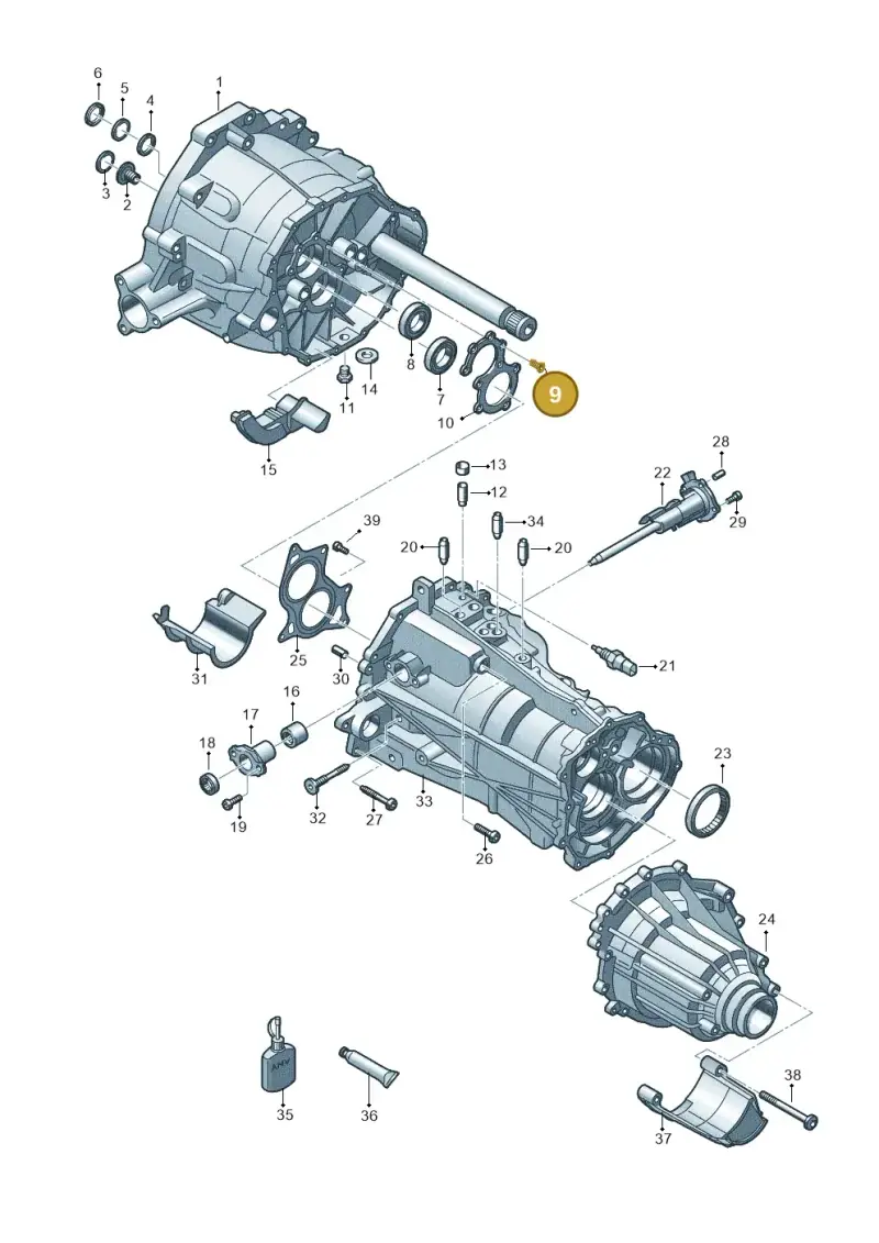 0A2326117 — Audi A5 Sportback (2011-2017) diagram 636301750, position 9