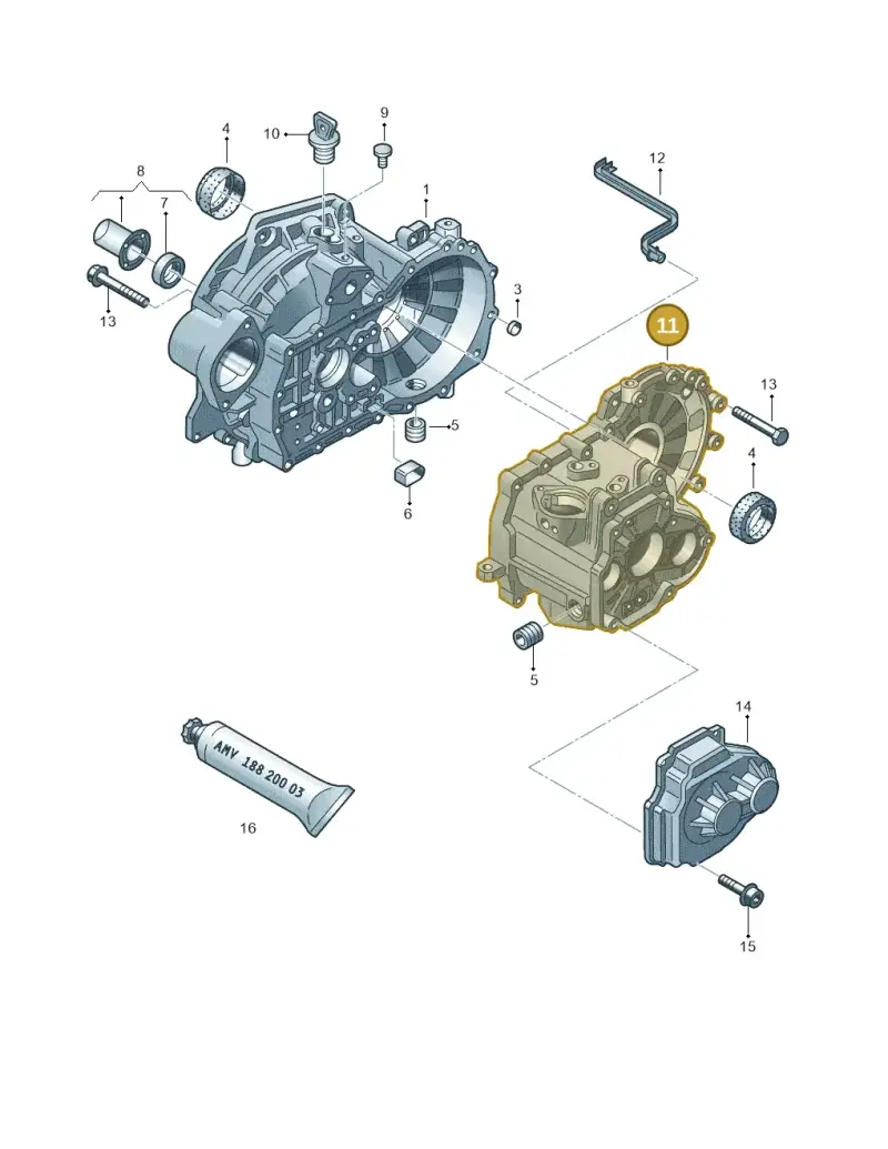 0A4301103F — Audi TT Coupe/Roadster 08> (2007-) diagram 409301420, position 11