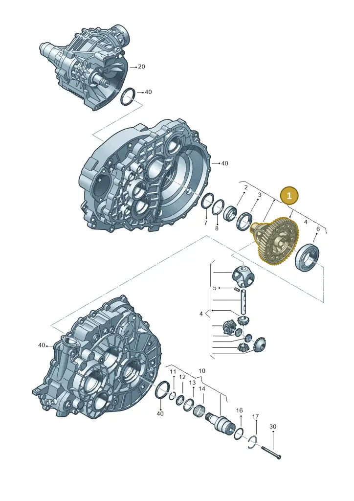 0A6409021M — Audi TTRS Plus Coupe (2009-2014) diagram 410409170, position 1