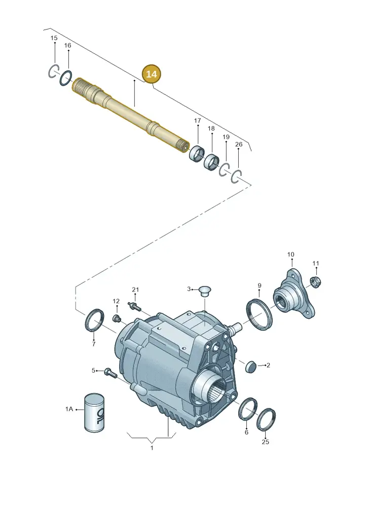 0A6409351M — Audi Q3 1.4 (2012-2016) diagram 634409600, position 14