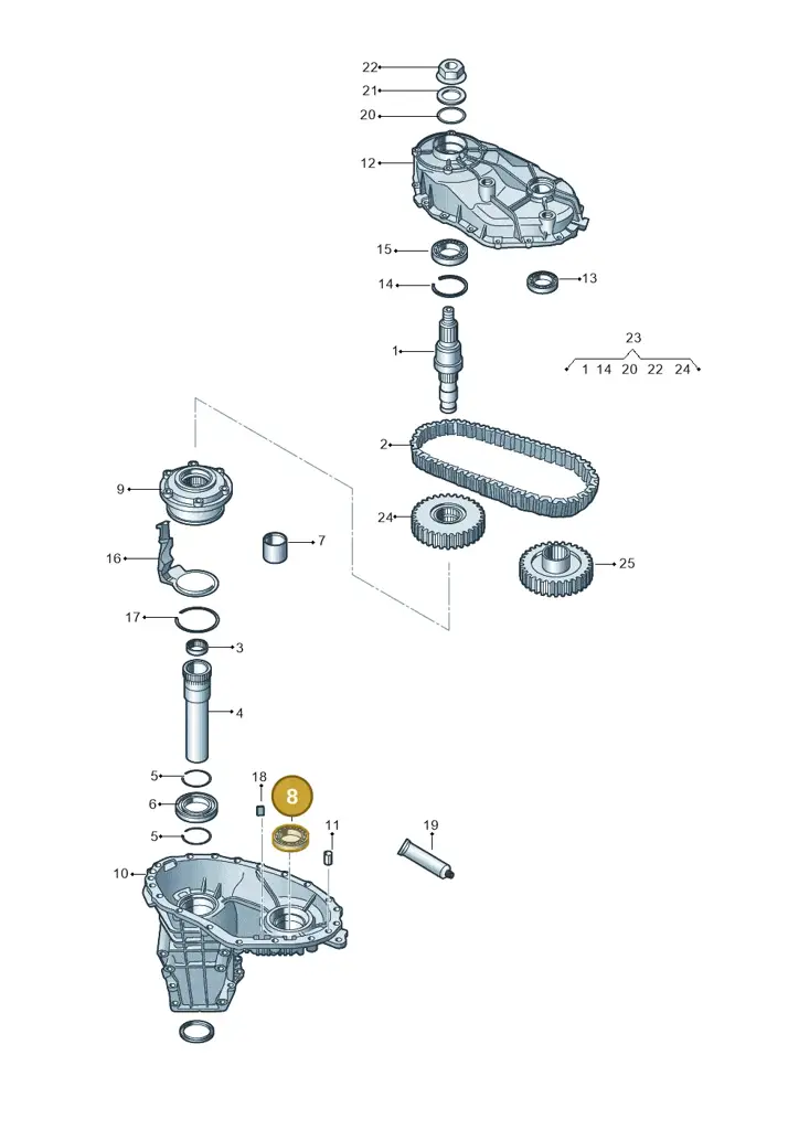 0AQ409775A — Audi Q7 qu. 3.0 TDI (2009-2015) diagram 493341300, position 8