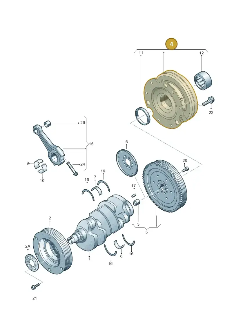 0AW105317AF — Audi A7 Sportback (2010-2015) diagram 620105100, position 4