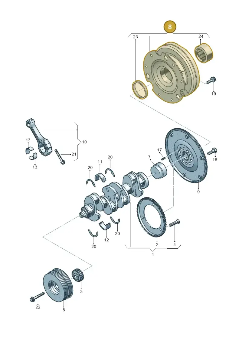 0AW105317T — Audi A5 Sportback (2011-2017) diagram 647105050, position 8
