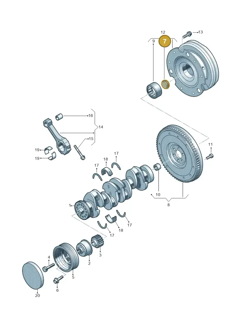 0B1105245 — Audi A6 qu. 3.0 tdi (2014-2018) diagram 725105500, position 7