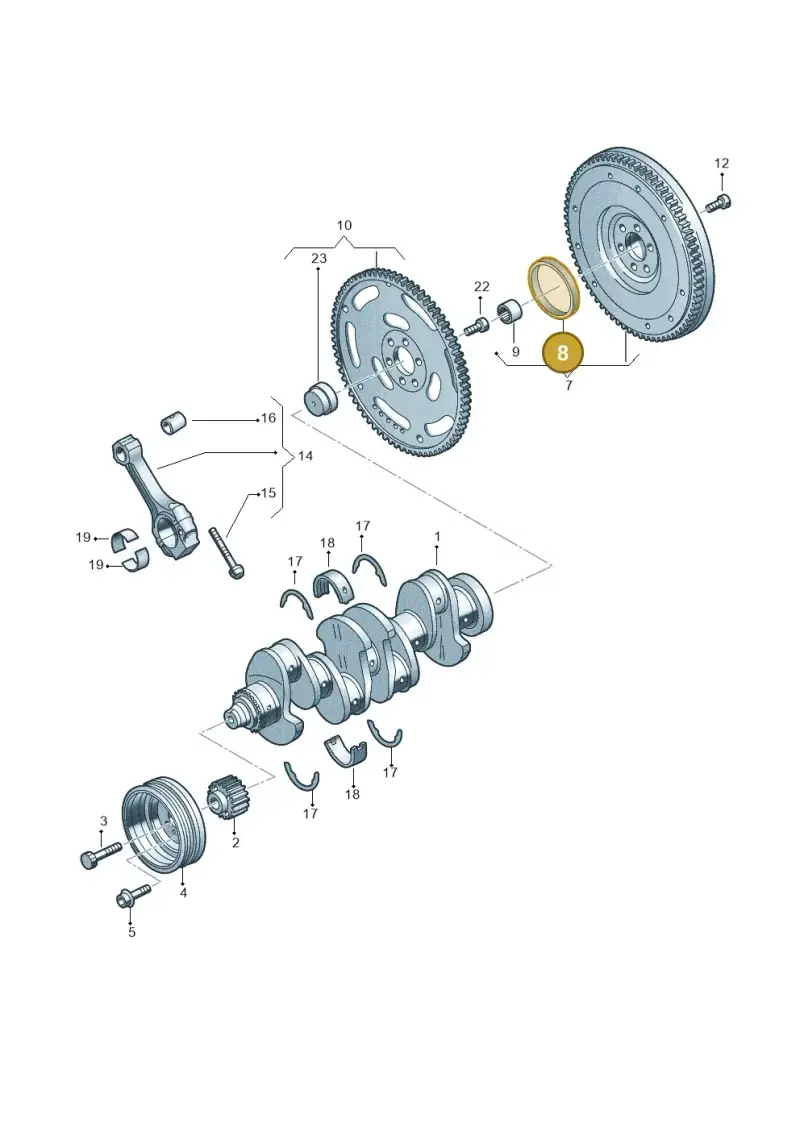 0B1105245 — Audi A4 2.0 (2015-2019) diagram 849105050, position 8