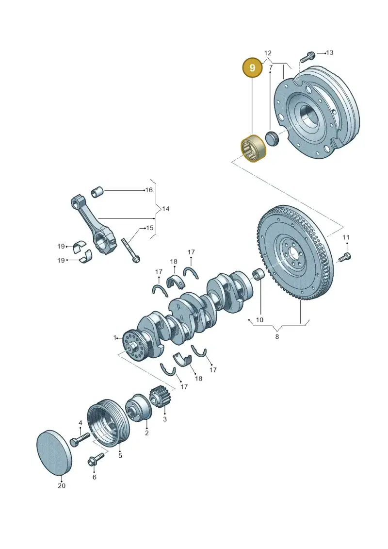 0B1105561C — Audi A6 qu. 3.0 tdi (2014-2018) diagram 725105500, position 9
