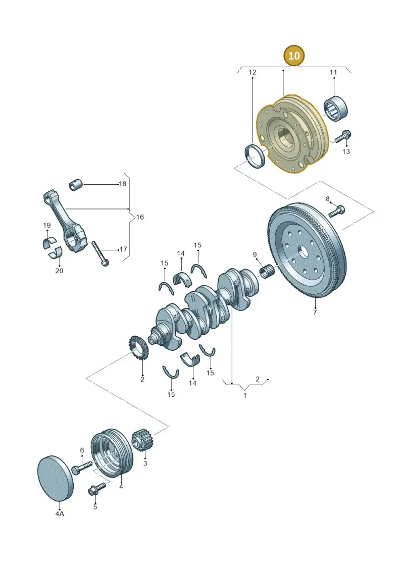 0B2105266T — Audi Q5 qu. 2.0 TDI (2012-2017) diagram 636105500, position 10