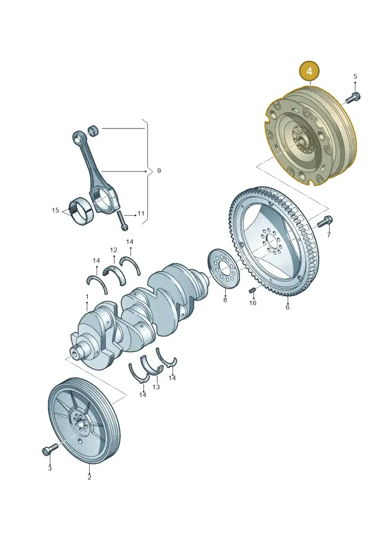 0B5105317G — Audi RS4 Av. qu. 4.2 (2012-2015) diagram 695105000, position 4