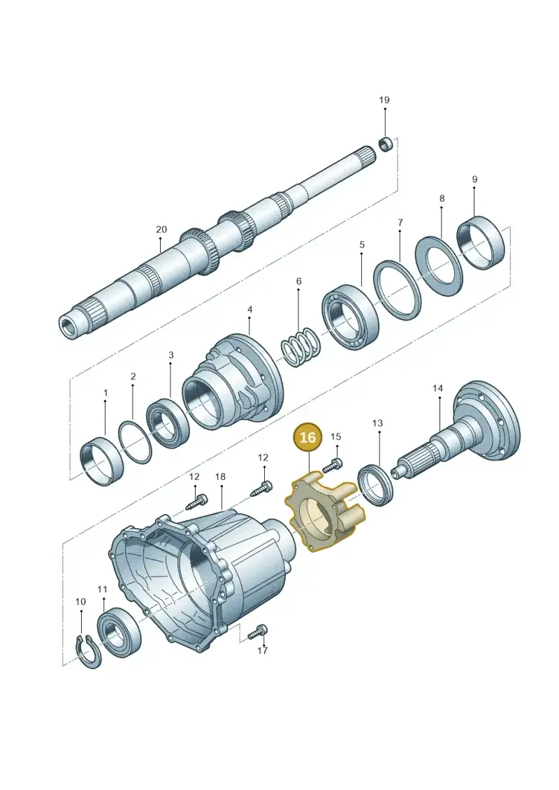 0B5301307 — Audi Q5 qu. 2.0 TDI (2008-2012) diagram 647409800, position 16
