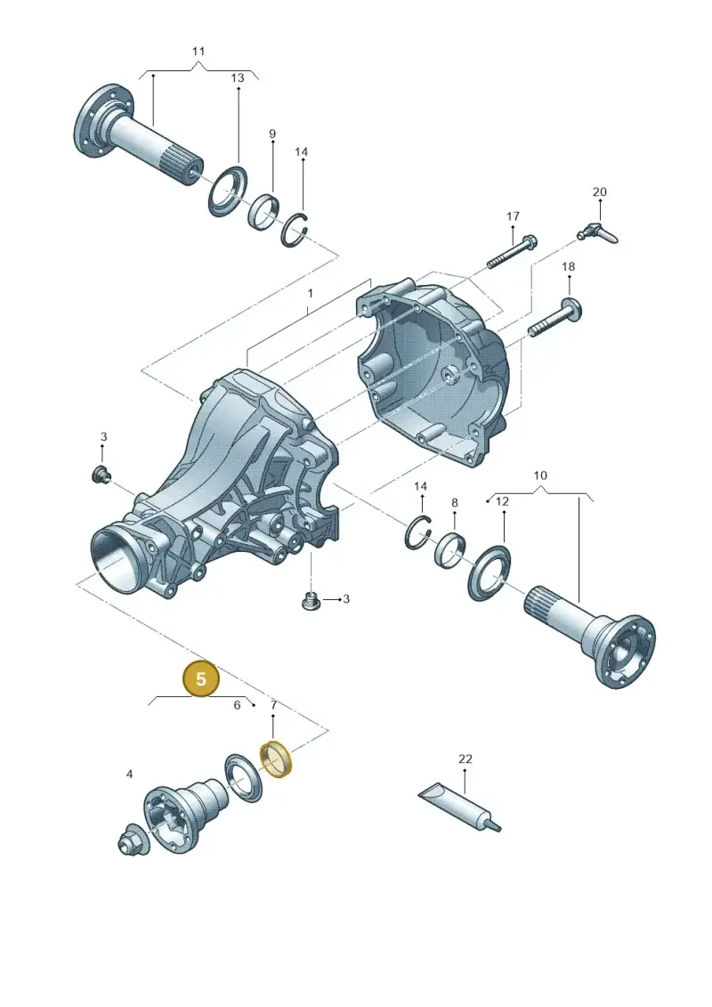 0BD525357 — Audi Q5 qu. 2.0 TDI (2012-2017) diagram 454525210, position 5