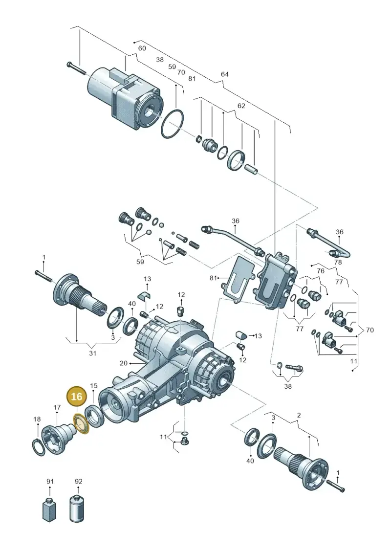 0BE525375 — Audi A8L qu. 3.0 TDI (2013-2018) diagram 636525250, position 16