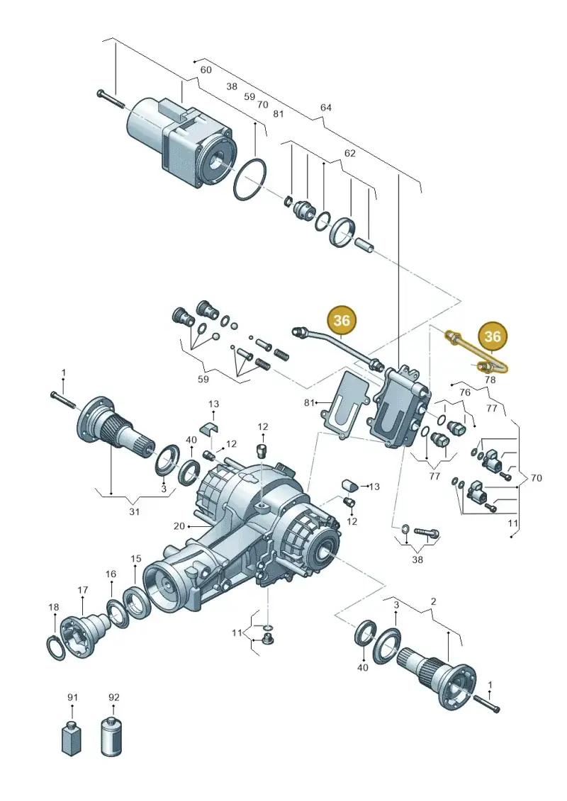 0BE598077 — Audi A8L qu. 3.0 TDI (2013-2018) diagram 636525250, position 36