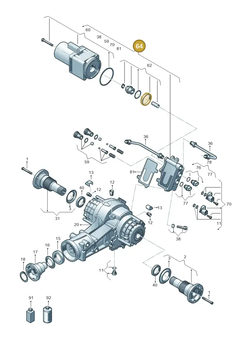 0BF598074 — Audi A7 Sportback (2014-2018) diagram 636525250, position 64