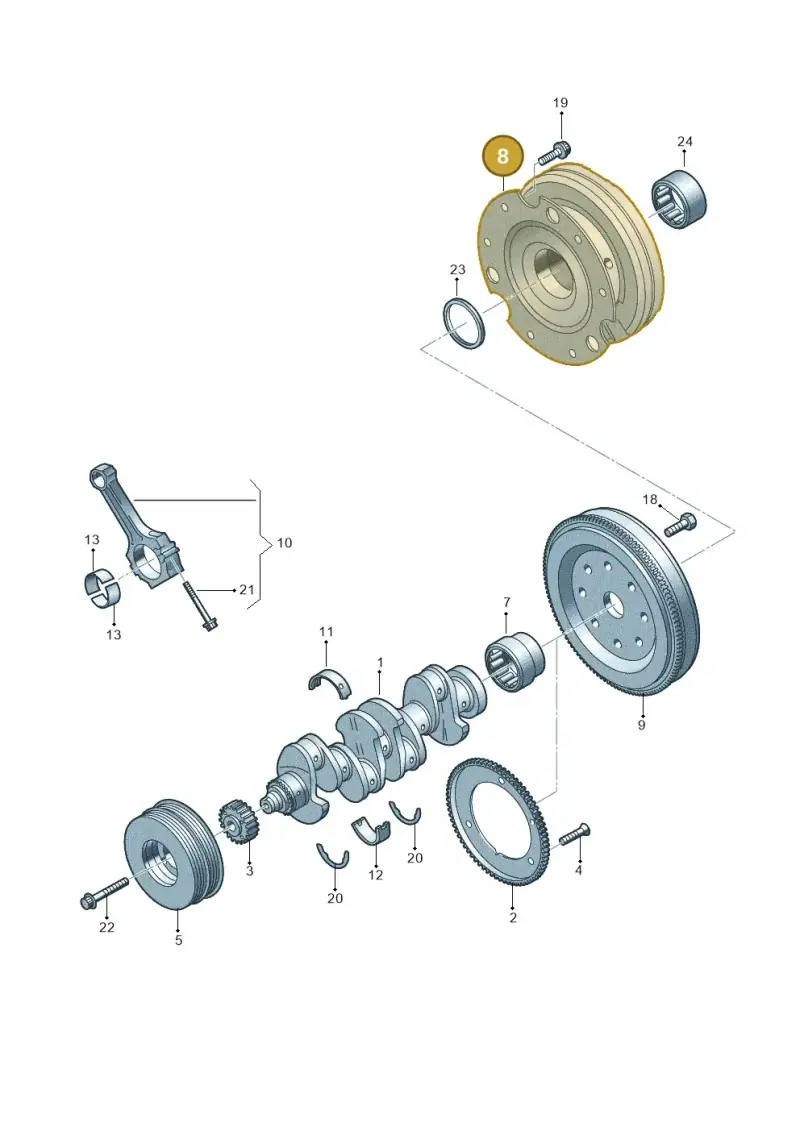 0CK105317AE — Audi A7 Sportback (2014-2018) diagram 724105050, position 8