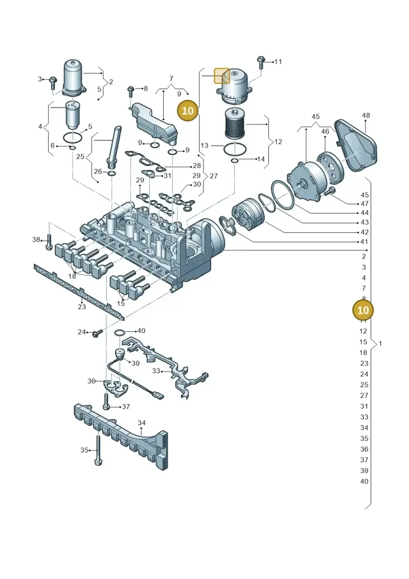 0CK325201D — Audi A5 Limousine (2024-2025) diagram 849325100, position 10