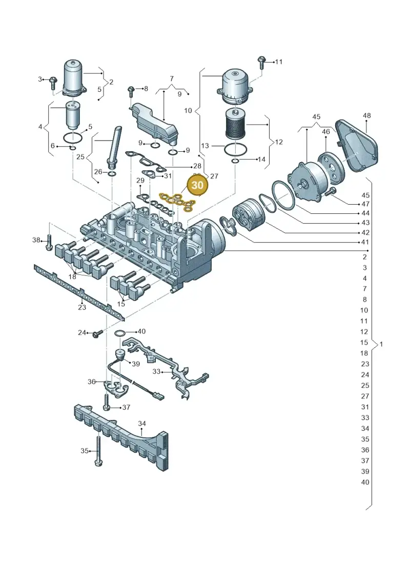 0CK325443 — Audi A5 Limo 2.0 (2024-) diagram 849325100, position 30