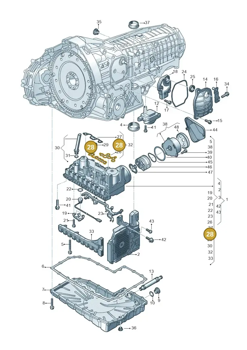 0CK325445 — Audi A6 2.0 tdi (2010-2015) diagram 717325810, position 28