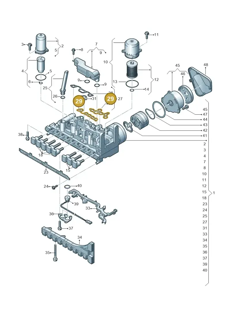 0CK325445 — Audi A5 Limo 2.0 (2024-) diagram 849325100, position 29